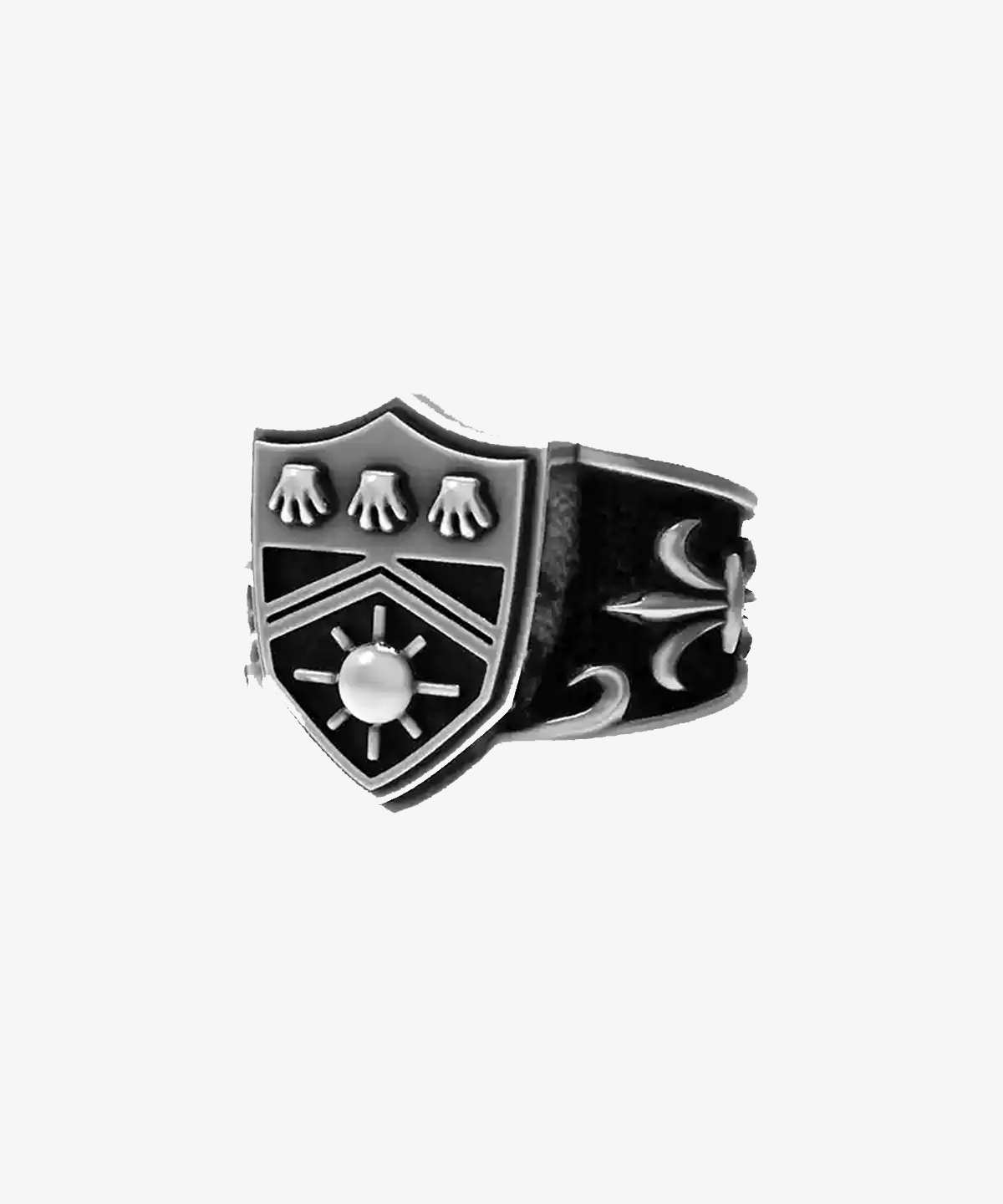 This image shows a silver men's ring featuring the Vongola Sun Ring from the anime Katekyo Hitman Reborn.