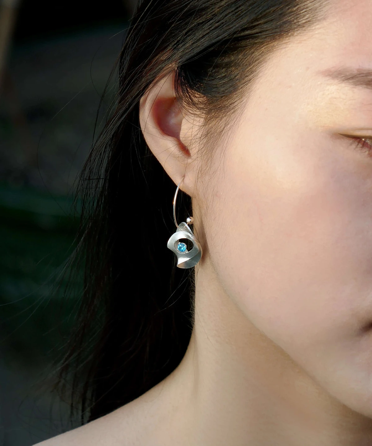 Nebula S925 Silver Sculptural Drop Earrings 01