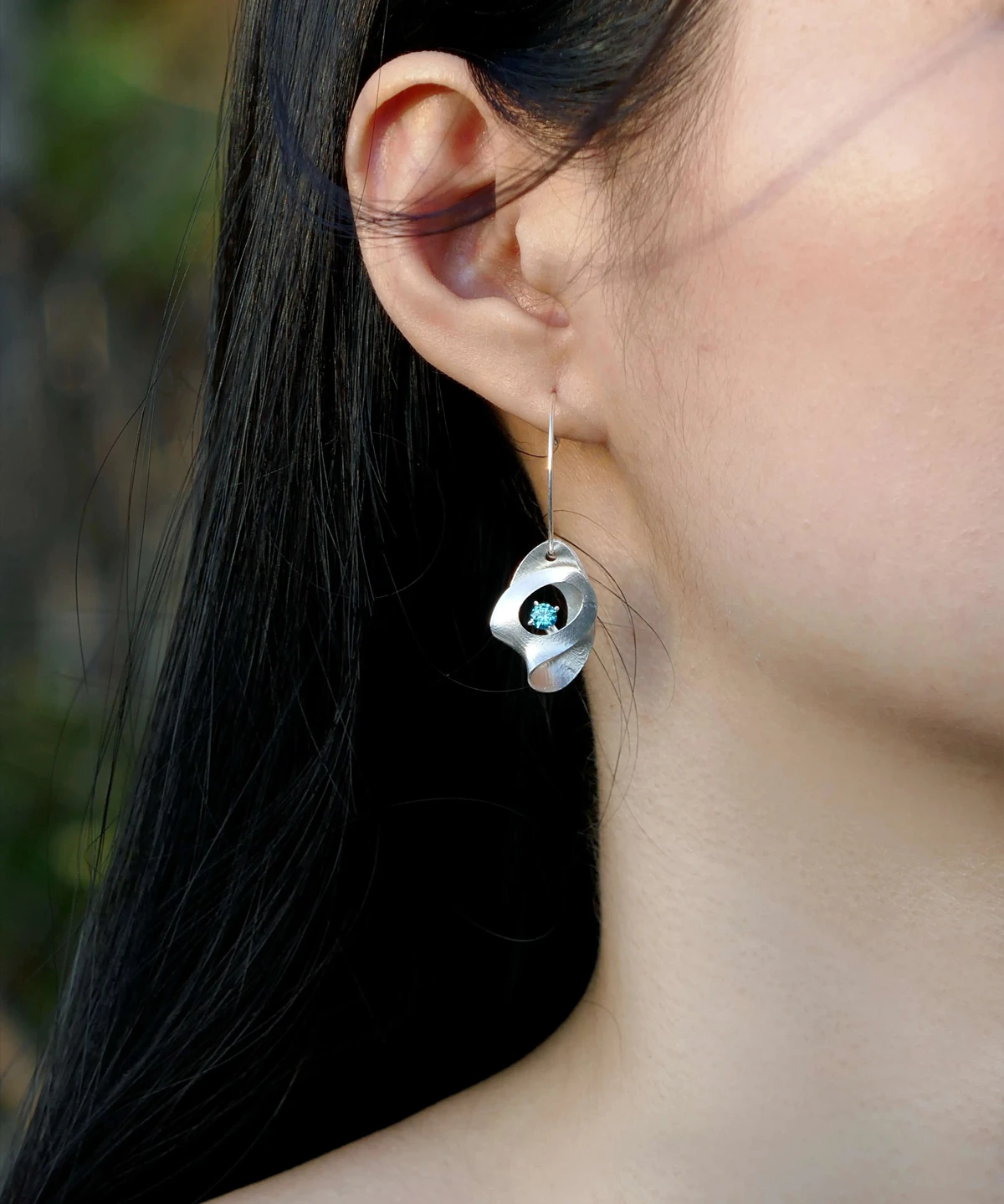 Nebula S925 Silver Sculptural Drop Earrings 02