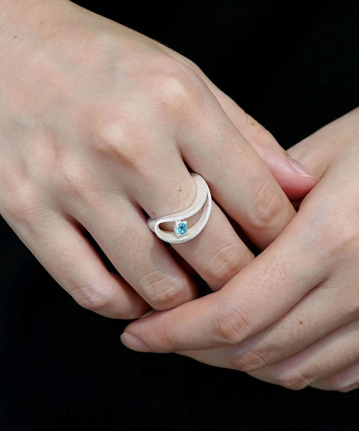 Nebula S925 Sterling Silver Sculptural Ring 03