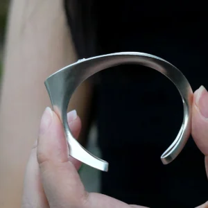 Nebula Sculptural S925 Sterling Silver Open Bangle 02