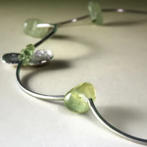 Prelude Summer Natural Peridot Necklace in Sterling Silver 05