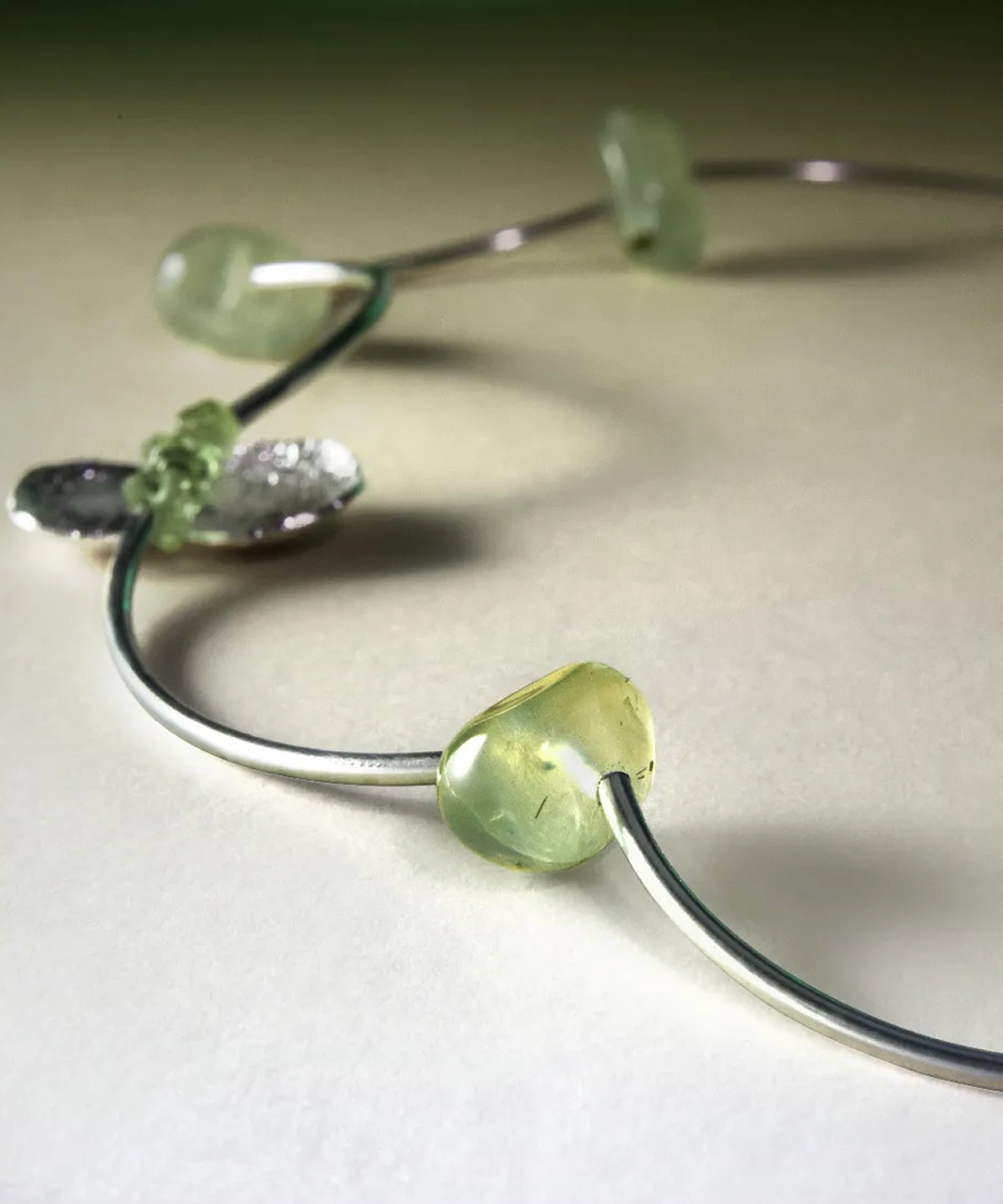 Prelude Summer Natural Peridot Necklace in Sterling Silver 05