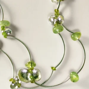 Prelude Summer Natural Peridot Necklace in Sterling Silver 06