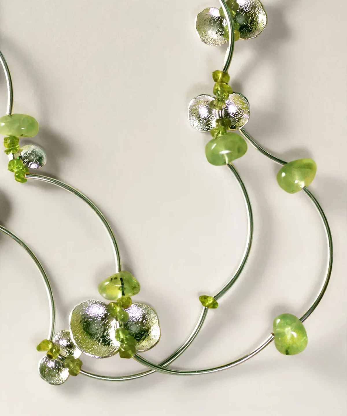 Prelude Summer Natural Peridot Necklace in Sterling Silver 06