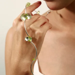 Prelude Summer Natural Peridot Necklace in Sterling Silver 08