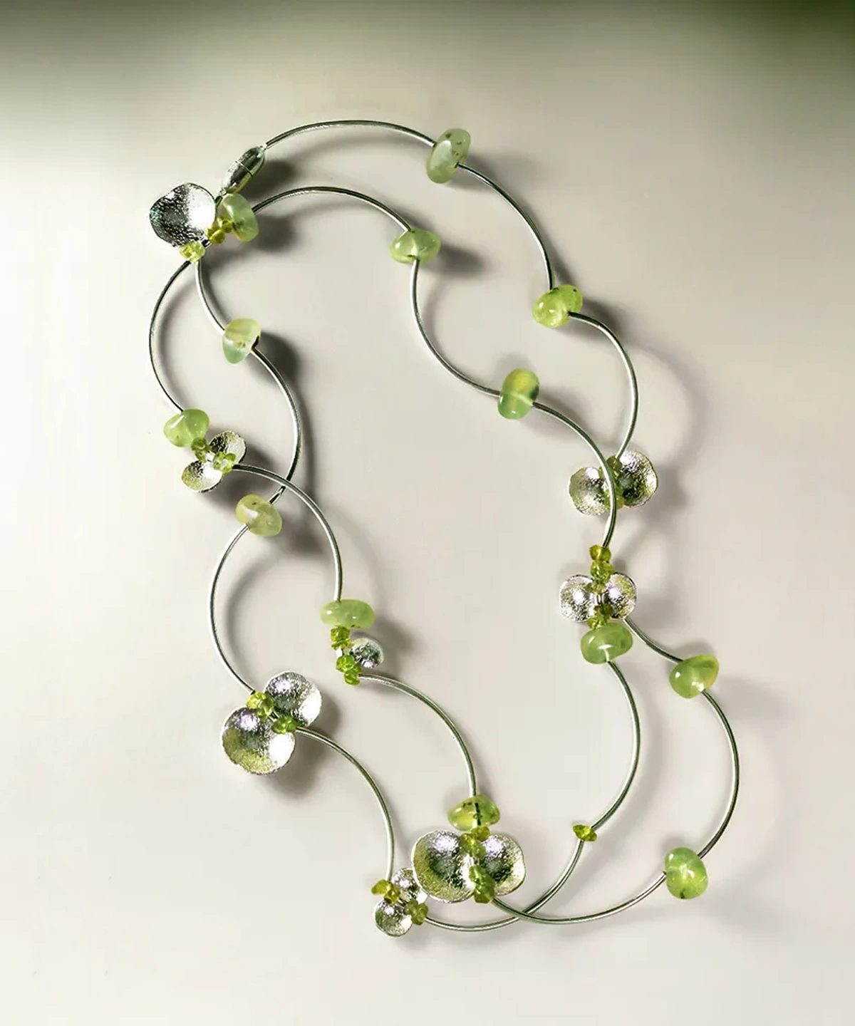 Prelude Summer Natural Peridot Necklace in Sterling Silver 09