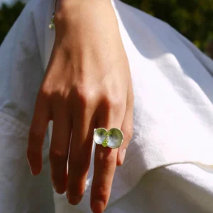Prelude Summer Natural Peridot Ring in Sterling Silver 01