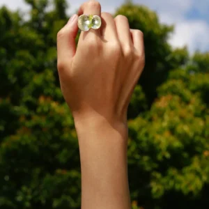 Prelude Summer Natural Peridot Ring in Sterling Silver 02