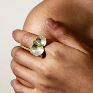 Prelude Summer Natural Peridot Ring in Sterling Silver 03