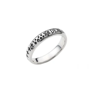 S925 Sterling Silver Pirates Ring featuring anime-inspired engravings like crosses, paw prints, and “DEATH,” evoking One Piece motifs. Lazesoul handmade jewelry designed for fans of pirate symbolism.