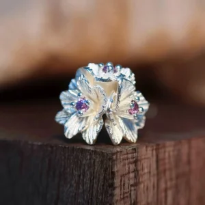 S925 Sterling Silver Hydrangea Flower Stud Earrings & Ear Clips