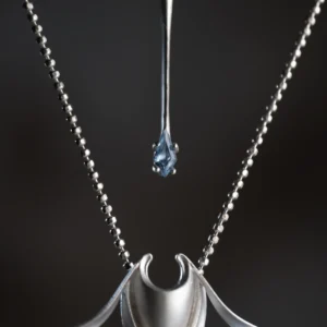 S925 Sterling Silver Stacked Manta Ray Necklace 02