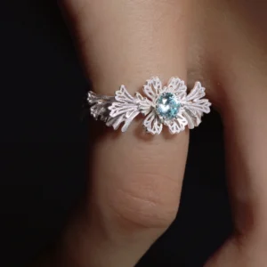 Shallow Sea 925 Sterling Silver Adjustable Ocean Inspired Ring 02