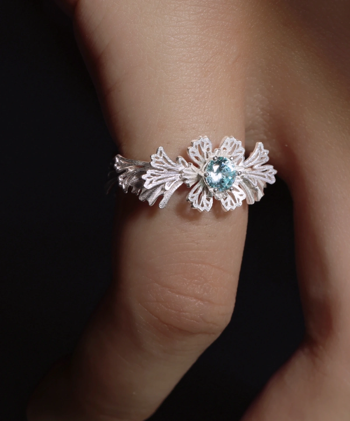 Shallow Sea 925 Sterling Silver Adjustable Ocean Inspired Ring 02