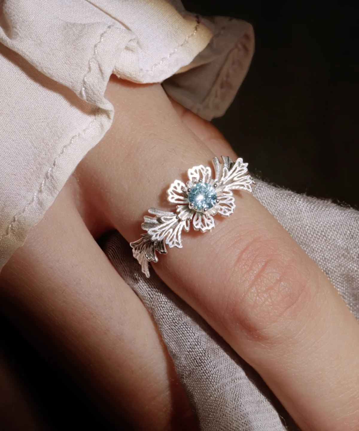 Shallow Sea 925 Sterling Silver Adjustable Ocean Inspired Ring 03