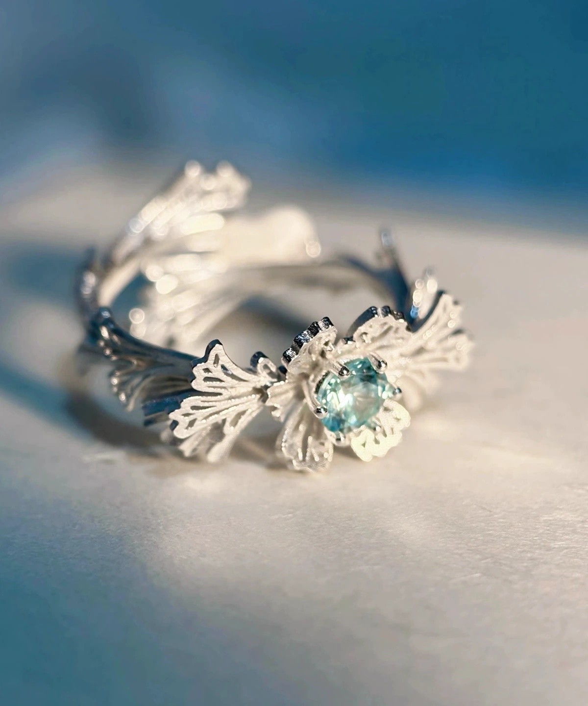 Shallow Sea 925 Sterling Silver Adjustable Ocean Inspired Ring 05