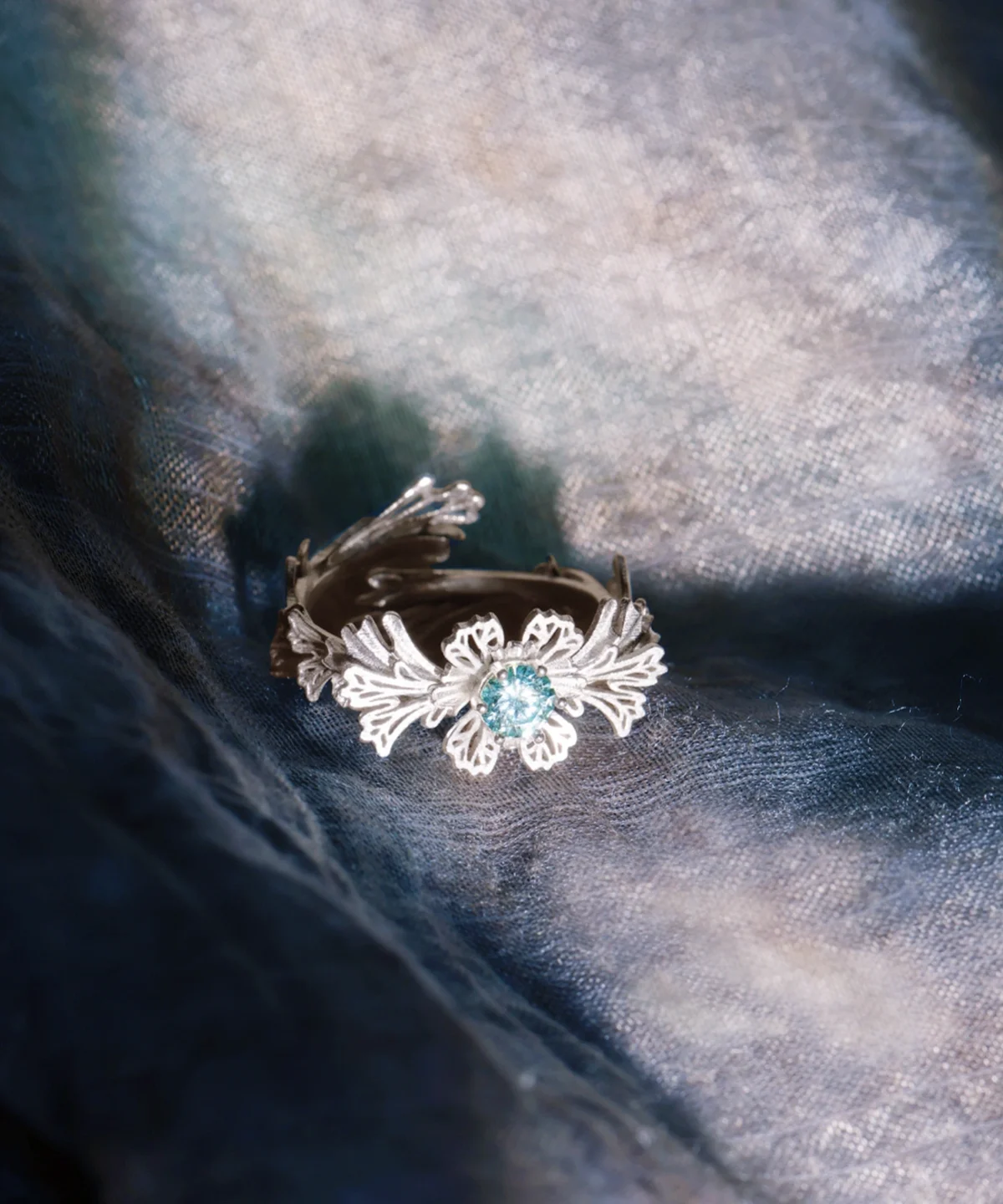 Shallow Sea 925 Sterling Silver Adjustable Ocean Inspired Ring 07