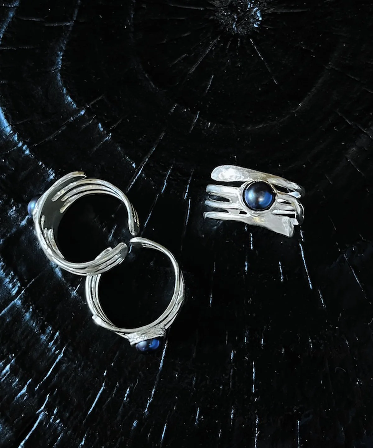 June Birthstone Ring-Natural Black Pearl Ring in Sterling Silver 03 June Birthstone Ring Natural Black Pearl Ring in Sterling Silver 03