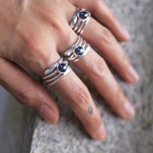 June Birthstone Ring-Natural Black Pearl Ring in Sterling Silver 05 June Birthstone Ring Natural Black Pearl Ring in Sterling Silver 05