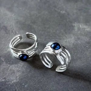 June Birthstone Ring-Natural Black Pearl Ring in Sterling Silver 06 June Birthstone Ring Natural Black Pearl Ring in Sterling Silver 06