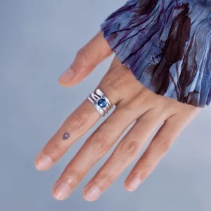 June Birthstone Ring-Natural Black Pearl Ring in Sterling Silver 09 June Birthstone Ring Natural Black Pearl Ring in Sterling Silver 09