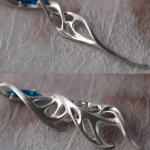 Close-up of Lazesoul Handmade S925 Sterling Silver Spiral Pendant Necklace against dark background. The spiral pendant features an intricate double helix silver design with polished curves, hanging from a chain, highlighting the artistry of this elegant spiral necklace.