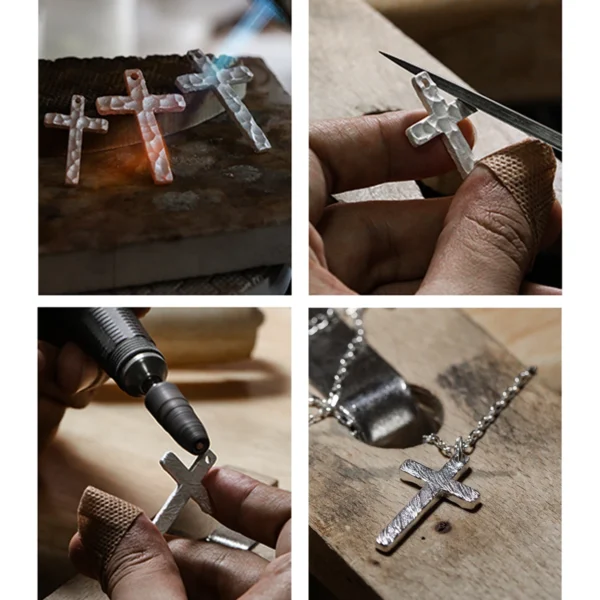 Cross Necklace Handmade 999 Silver Pendant 10