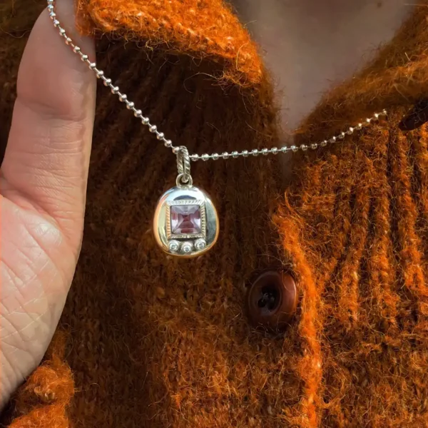 Custom Handmade S925 Sterling Silver Tamagotchi Necklace 001