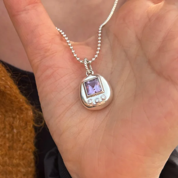 Custom Handmade S925 Sterling Silver Tamagotchi Necklace 03 Custom Handmade S925 Sterling Silver Tamagotchi Necklace 03