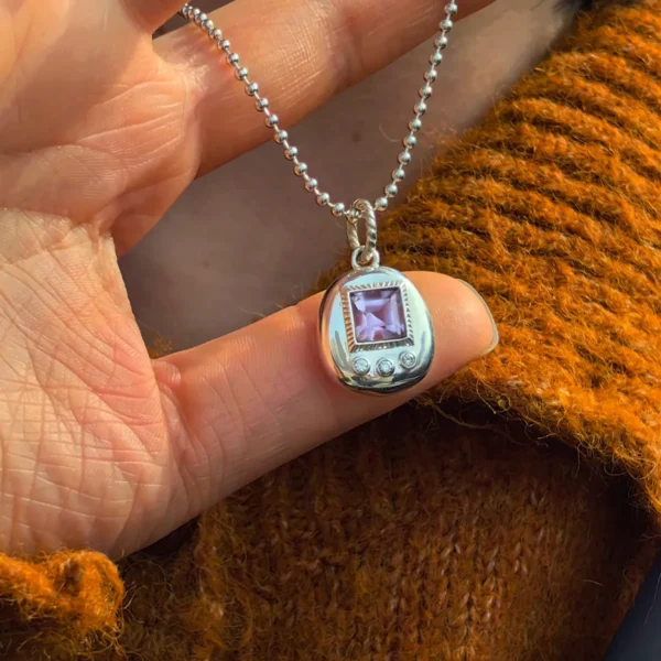 Custom Handmade S925 Sterling Silver Tamagotchi Necklace 04