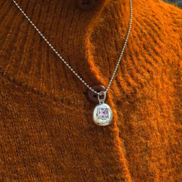 Custom Handmade S925 Sterling Silver Tamagotchi Necklace 06