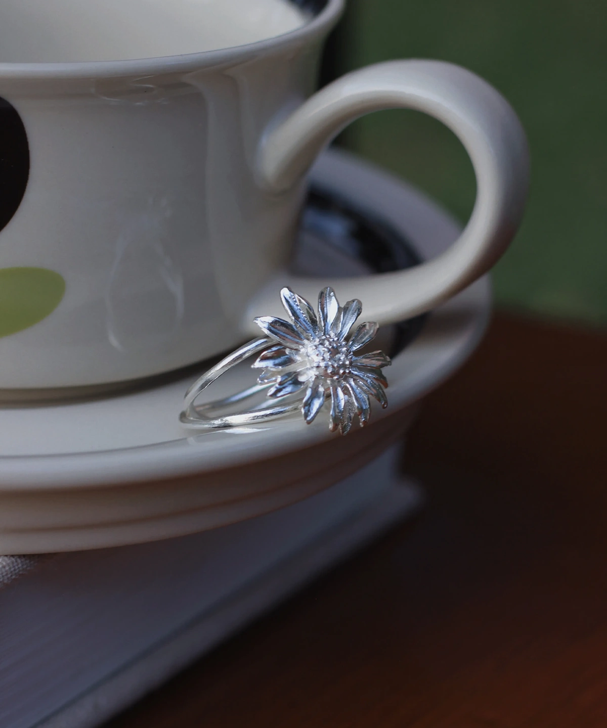 Mini Daisy Ring-S925 Sterling Silver April Birth Flower Jewelry 03 Mini Daisy Ring S925 Sterling Silver April Birth Flower Jewelry 03