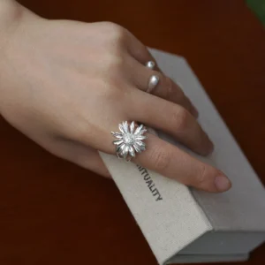 Daisy Ring | S925 Sterling Silver April Birth Flower Jewelry