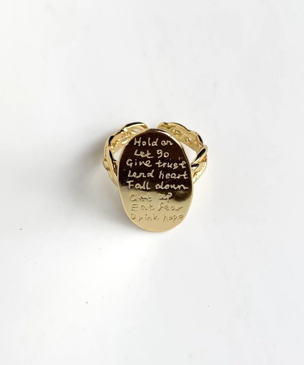 Narrative Verse Ring Gold Plated Ring in S925 Sterling Silver 03