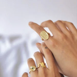 Narrative Verse Ring Gold Plated Ring in S925 Sterling Silver 06