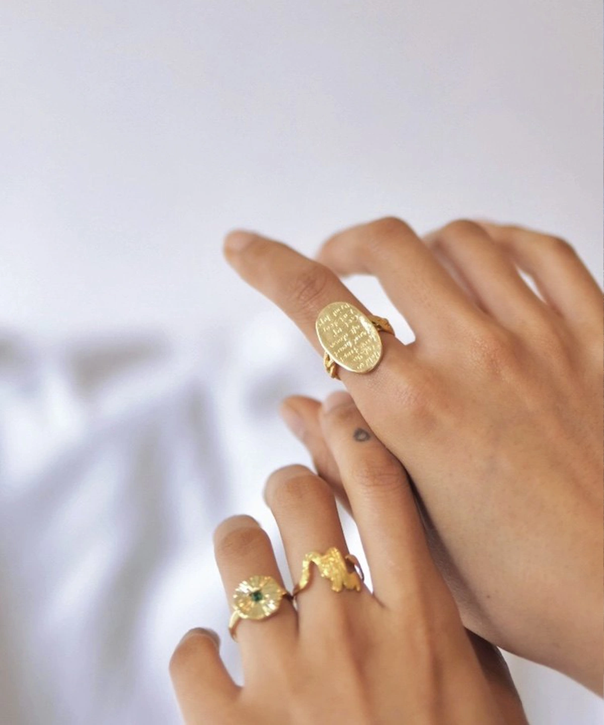 Narrative Verse Ring Gold Plated Ring in S925 Sterling Silver 06