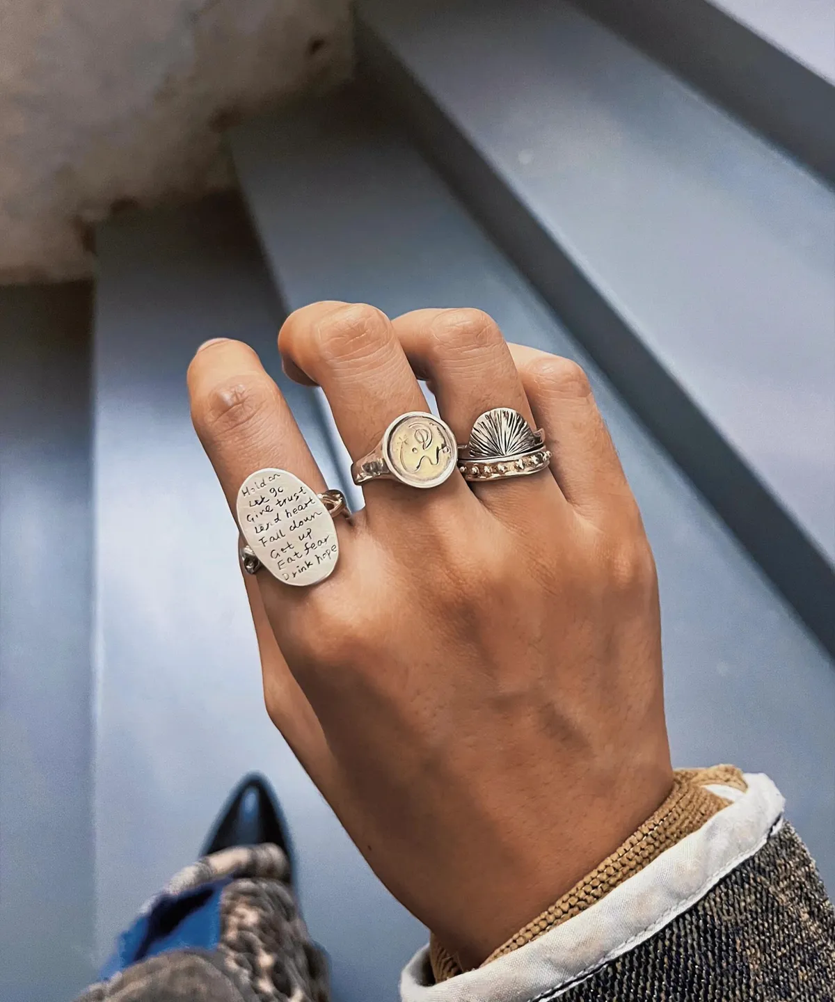 Narrative Verse Ring Gold Plated Ring in S925 Sterling Silver 08