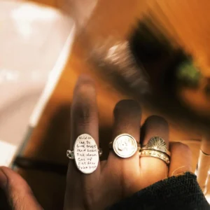 Narrative Verse Ring Gold Plated Ring in S925 Sterling Silver 10