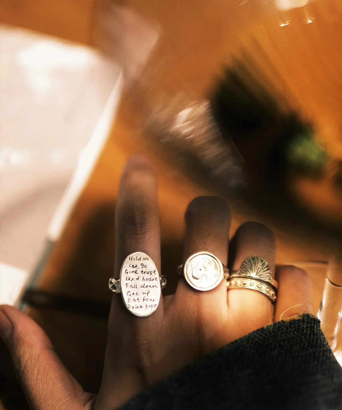 Narrative Verse Ring Gold Plated Ring in S925 Sterling Silver 10