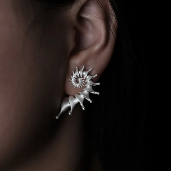 Spiral Ear Cuff S925 Sterling Silver Designer Earrings 07