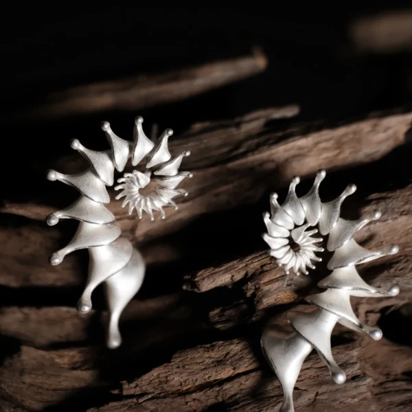 Spiral Ear Cuff S925 Sterling Silver Designer Earrings 08