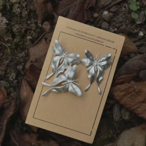 Asymmetric Butterfly Earrings in S990 Sterling Silver