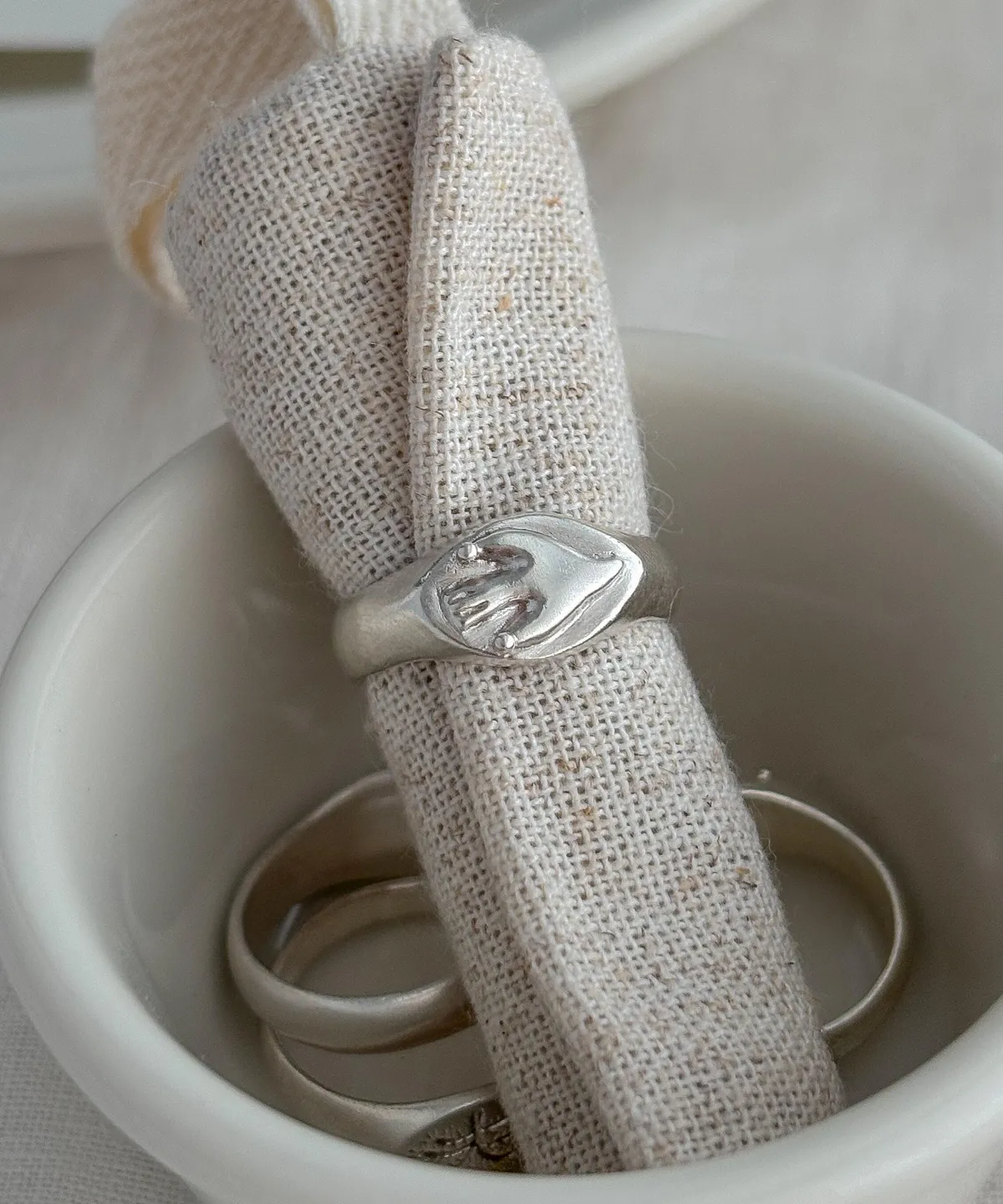 Flying Bird Ring-Handmade 999 Silver Signet Pinky Ring 02 Flying Bird Ring-Handmade 999 Silver Signet Pinky Ring 02