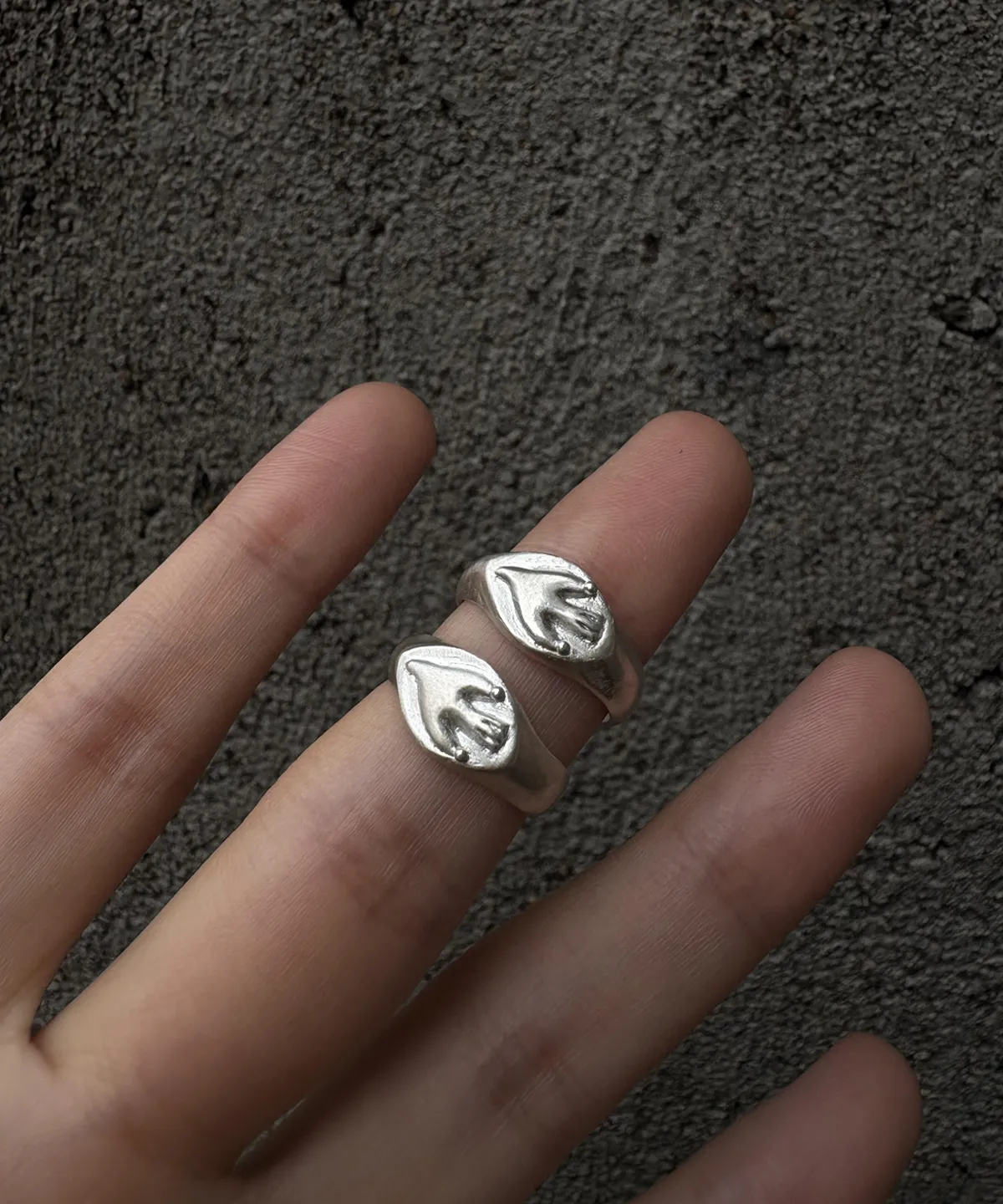 Flying Bird Ring-Handmade 999 Silver Signet Pinky Ring 05 Flying Bird Ring-Handmade 999 Silver Signet Pinky Ring 05