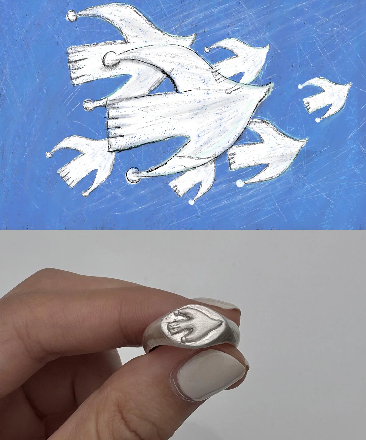 Flying Bird Ring-Handmade 999 Silver Signet Pinky Ring 07 Flying Bird Ring-Handmade 999 Silver Signet Pinky Ring 07