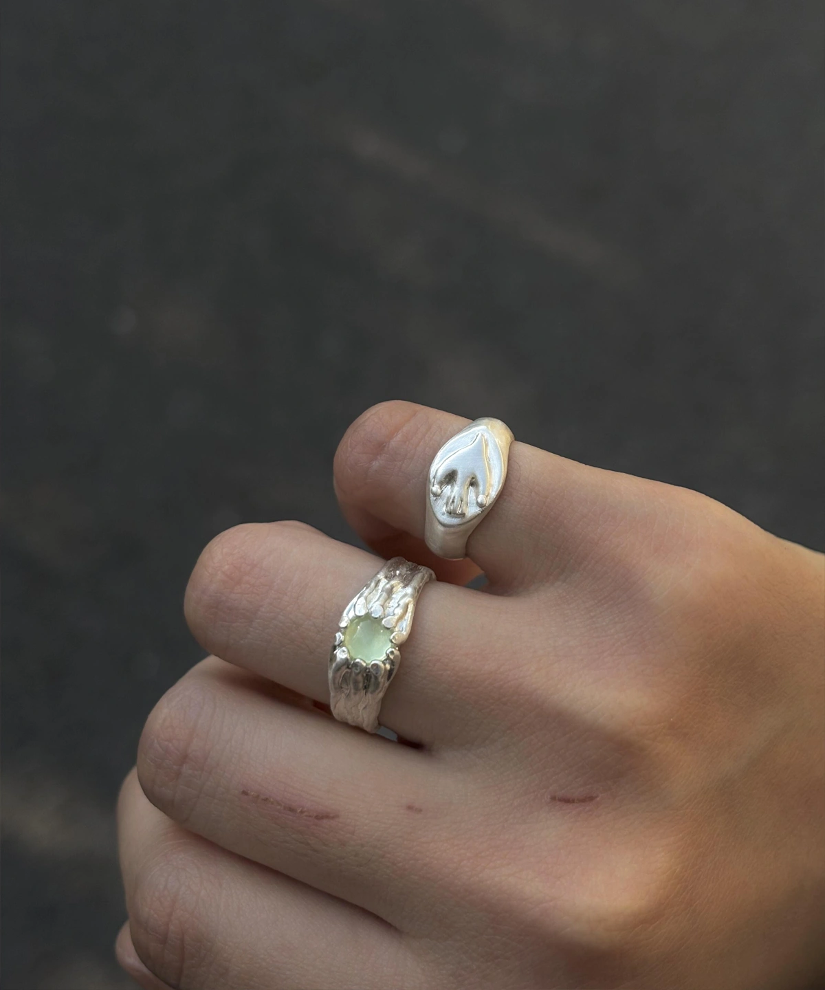 Flying Bird Ring-Handmade 999 Silver Signet Pinky Ring 08 Flying Bird Ring-Handmade 999 Silver Signet Pinky Ring 08