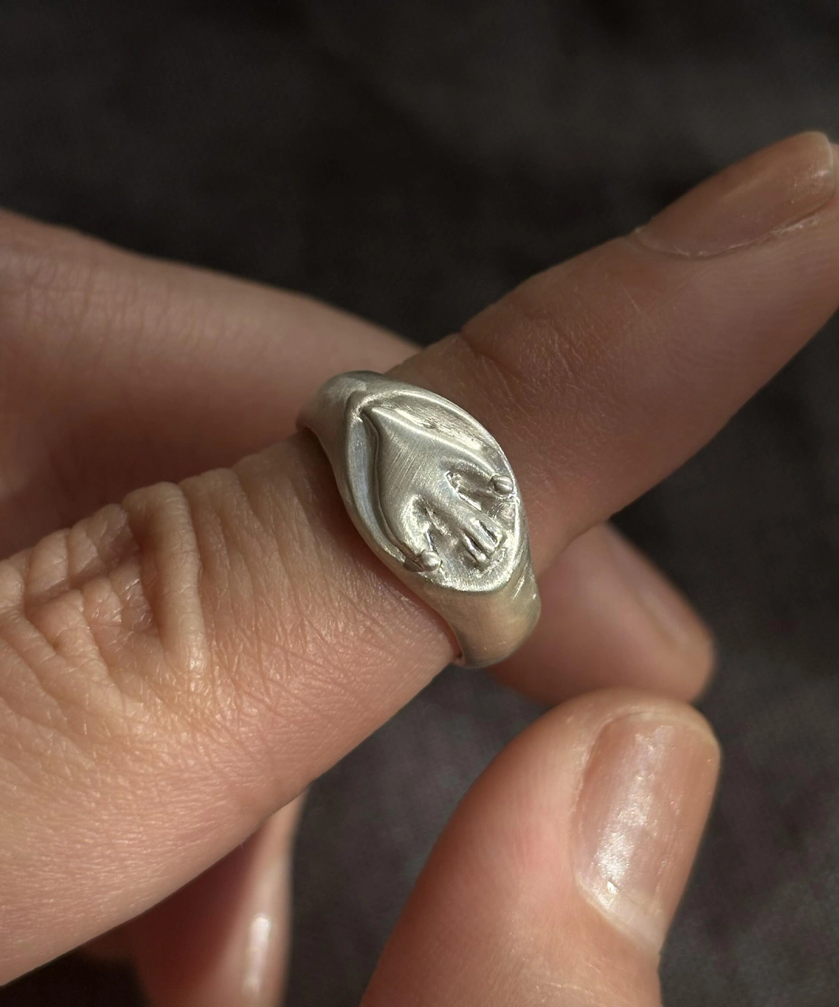 Flying Bird Ring-Handmade 999 Silver Signet Pinky Ring 09 Flying Bird Ring-Handmade 999 Silver Signet Pinky Ring 09