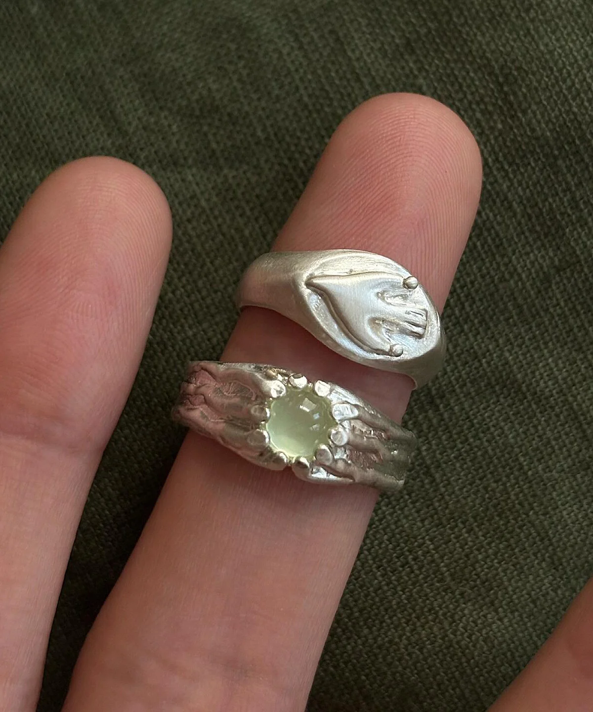 Flying Bird Ring-Handmade 999 Silver Signet Pinky Ring 10 Flying Bird Ring-Handmade 999 Silver Signet Pinky Ring 10