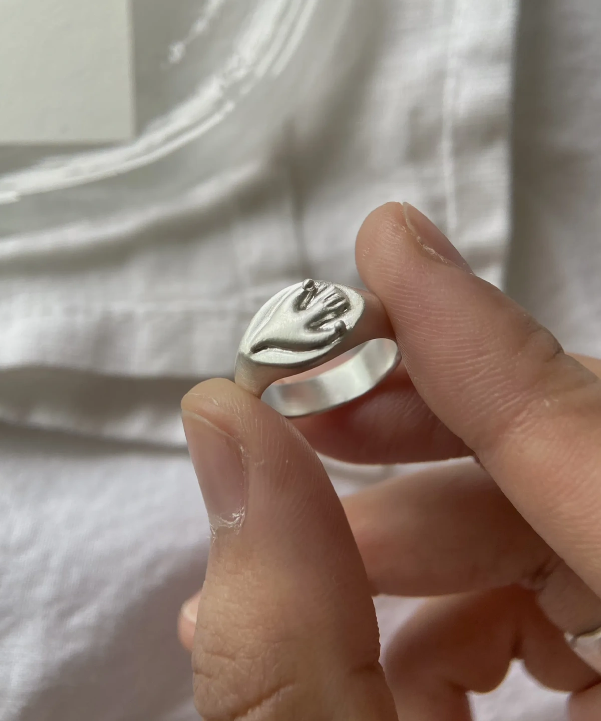 Flying Bird Ring-Handmade 999 Silver Signet Pinky Ring 11 Flying Bird Ring-Handmade 999 Silver Signet Pinky Ring 11